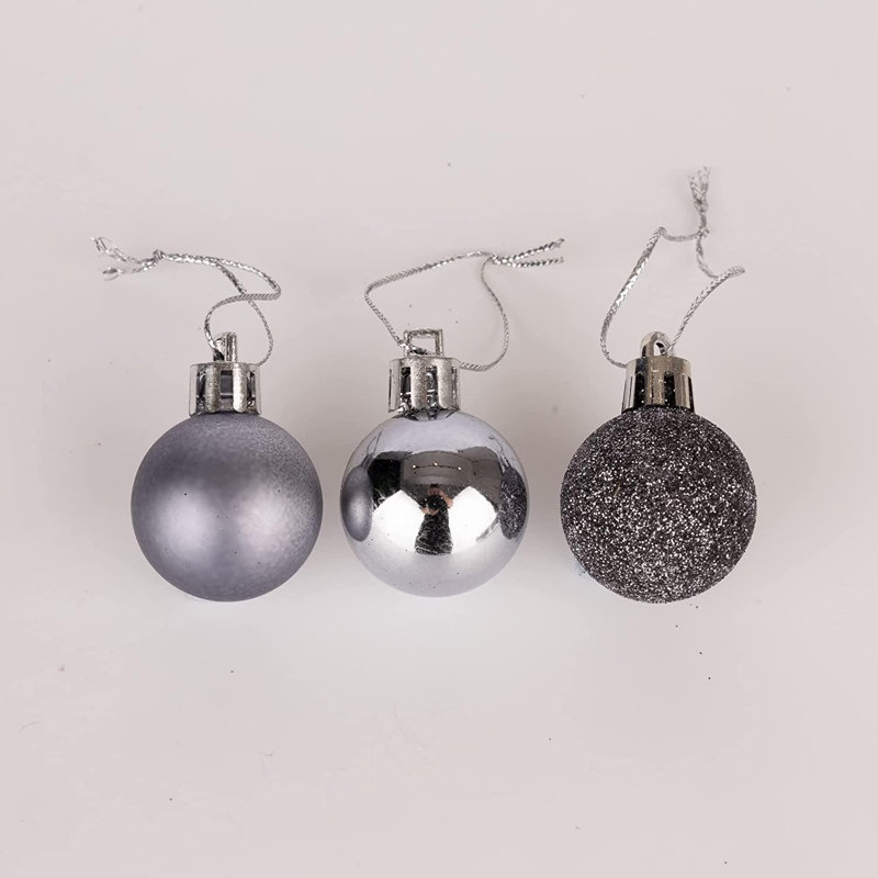 3cm Polyvinyl Chloride (PVC) Ball Ornament, Grey