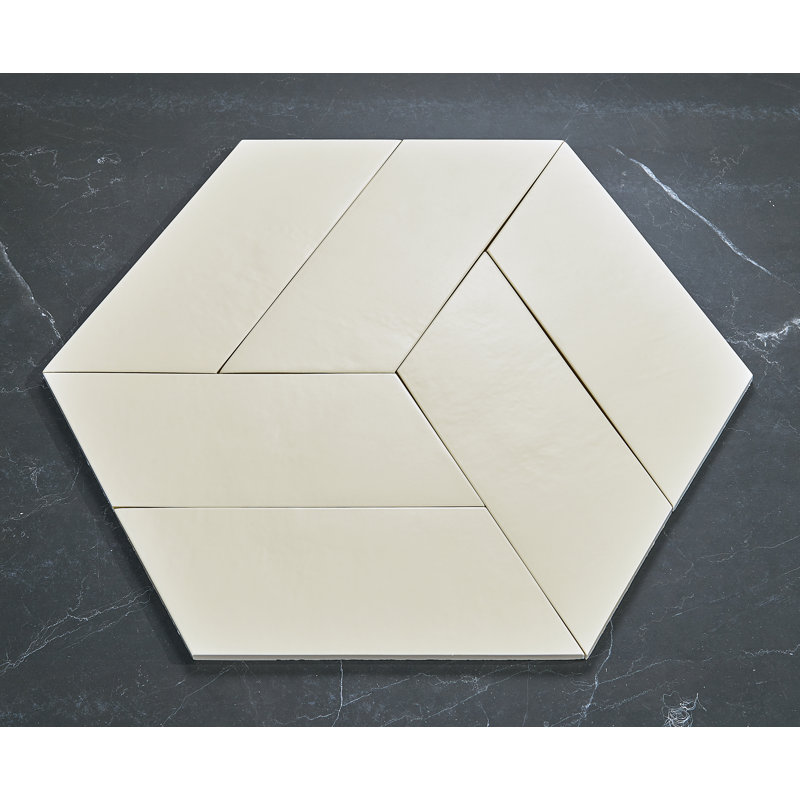 Cement Series 4" x 10" Right Chevron Porcelain Tile