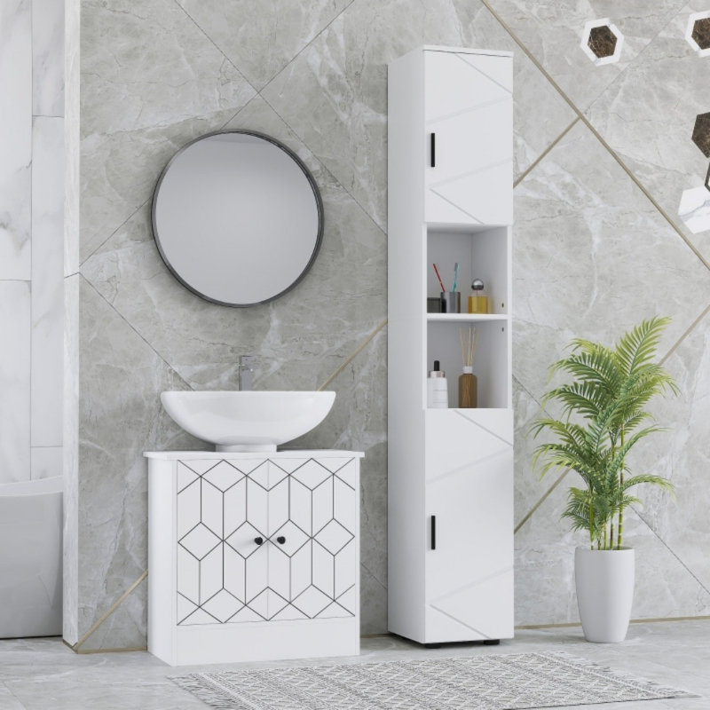 Bathroom Storage Cabinet, White