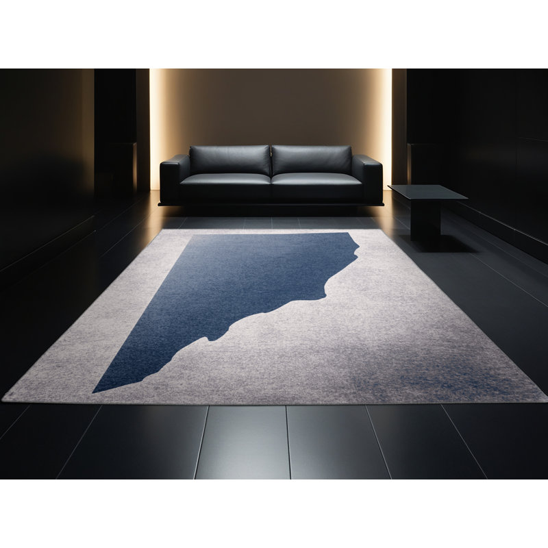 Soft Plush Eslinger July 4Th Modern & Contemporary Abstract Area Rug in Beige – Gray Binding, 5x7