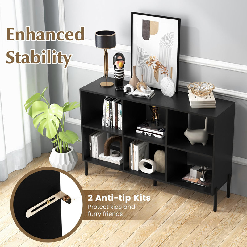 78cm H x 120cm W Cube Bookcase, Black