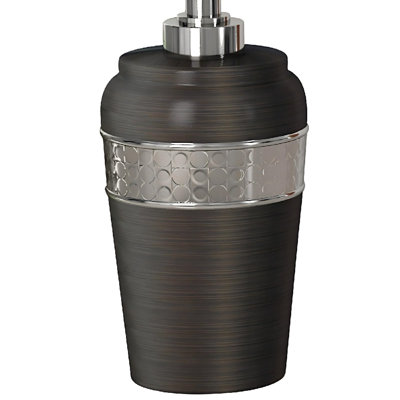 Distributeur de savon liquide en acier inoxydable bronze huilé, bouteille de pompe de comptoir texturée Orb, distributeur de lotion et de désinfectant pour les mains pour meuble-lavabo et évier de cuisine
