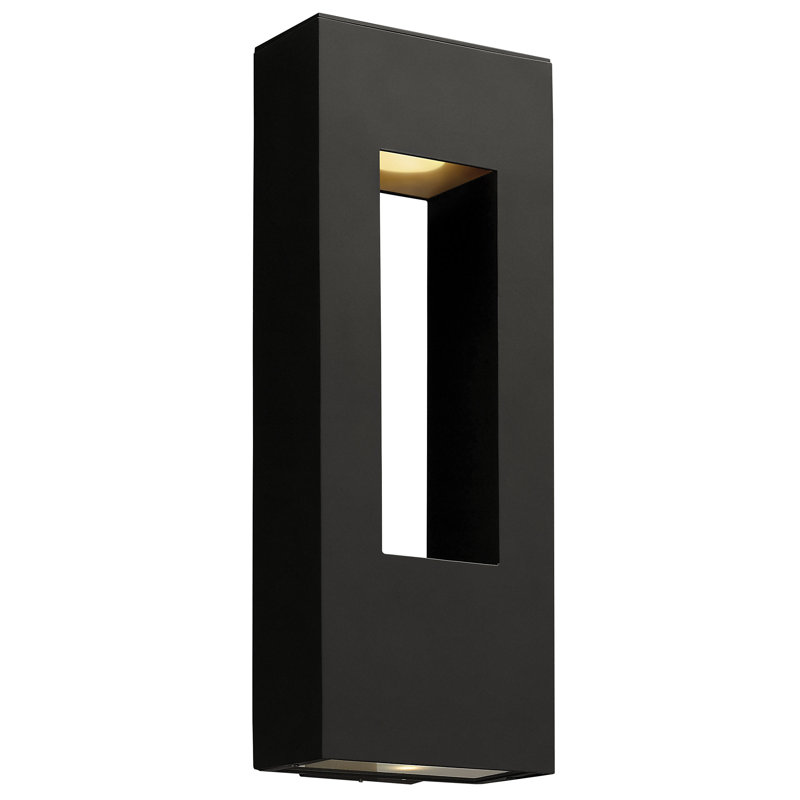 Atlantis 2 Light Outdoor Sconce, 25" H x 9" W, Satin Black, LED