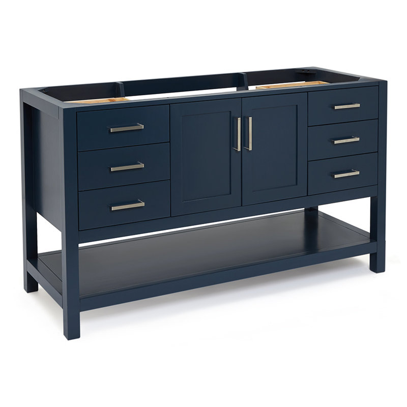 Base de meuble-lavabo simple 60 po Pawley en bleu minuit seulement, Bleu minuit