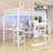 Metal Loft Bed With Open Wardrobe, LED Light, Desk, Charing Station And Storage Stair-116532766-118659725