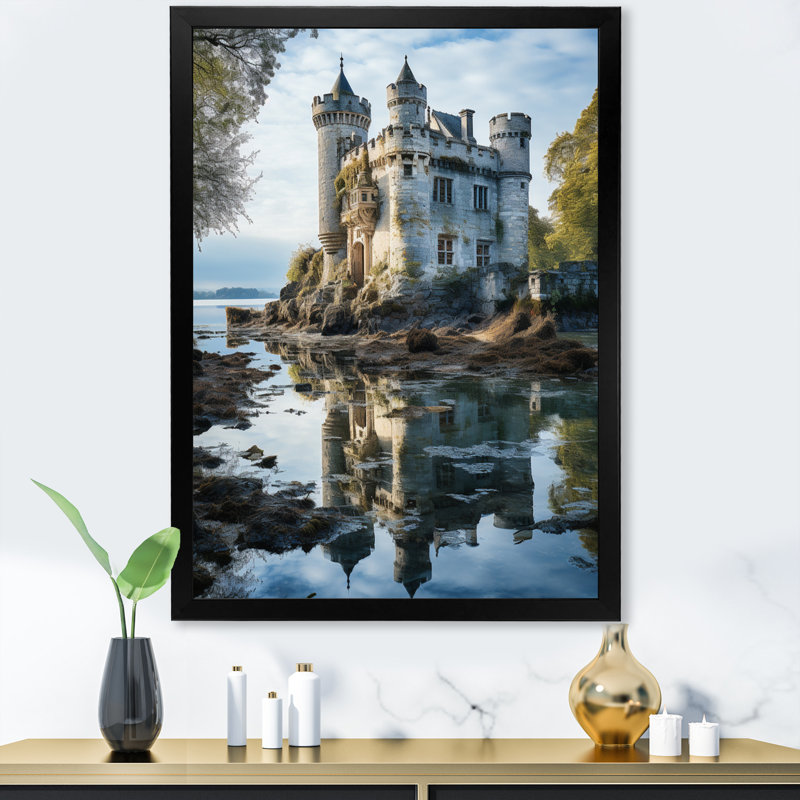 Bromelaid Castles Dreamy Reflections III, reproduction d'art sur toile, H 32 po x l 16 po x P 1 po, Cadre photo noir