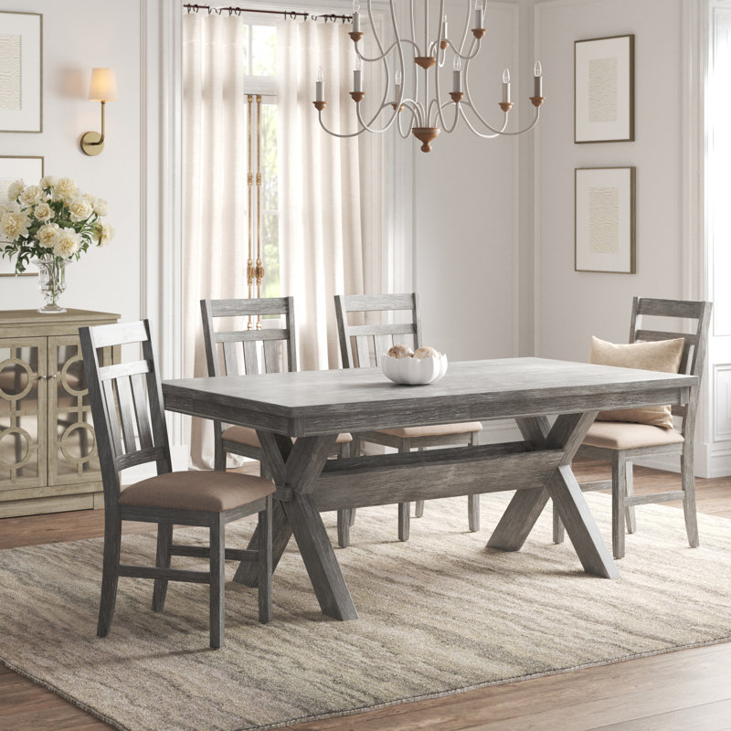 Helbert 5 Piece Dining Set, Gray