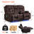 Power Reclining Sofa With Heat And Massage, Bluetooth Speakers And LED Lights, 3 Seater Dual Recliner Sofa With USB Ports And Cup Holders-1951013702