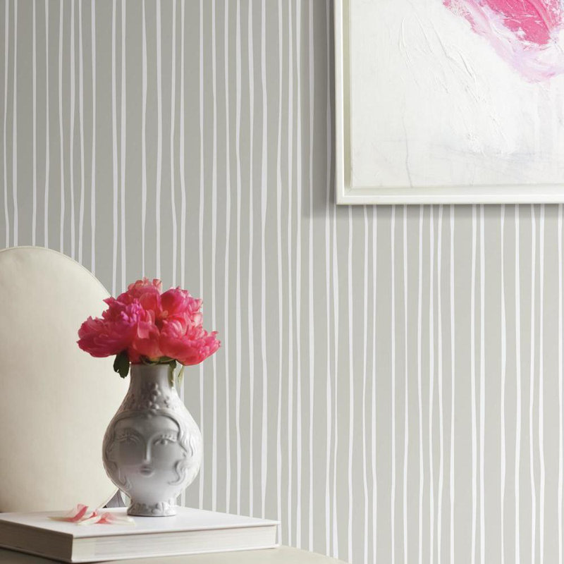 Rouleau de papier peint L 27 pi x l 27 po, Gris / Crème
