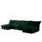 Slipcovered U-Shape 4 Seater Sectional Sofa With Reversible Ottoman, Deep Seat Comfort, And French Edge Design Pillows, Green Corduroy-585913141-585449606