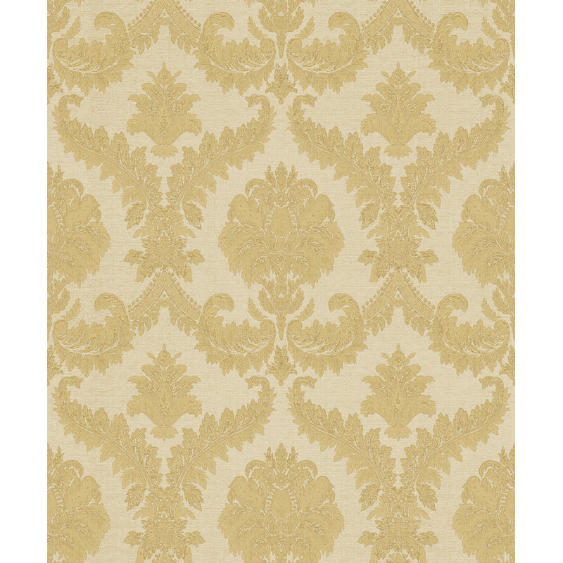 Elna 10m x 53cm 3D Embossed Metallic Finish Wallpaper Roll, Gold