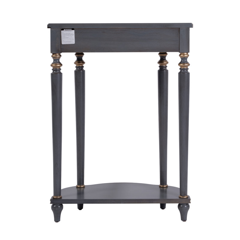 Ashby Demilune Console Table with Storage, Pastel Blue