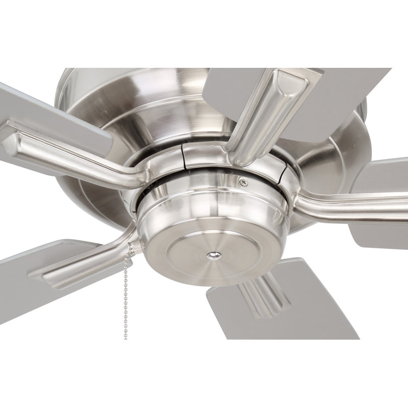 Ventilateur de plafond standard à 5 pales de 52 po avec chaînette Humairaa, Nickel poli brossé