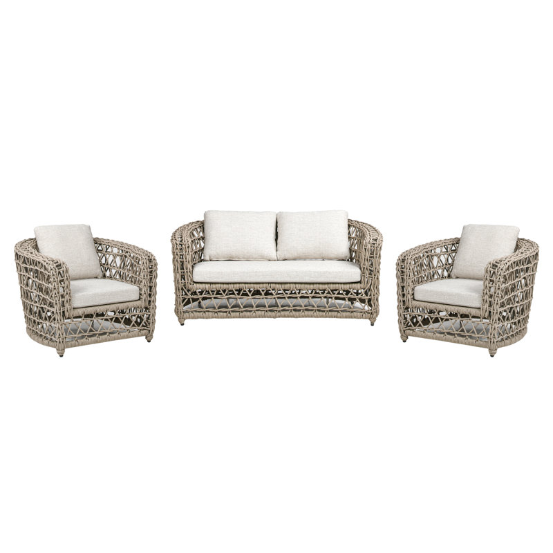 Everly 4-Person Woven Aluminum Outdoor Seating Set