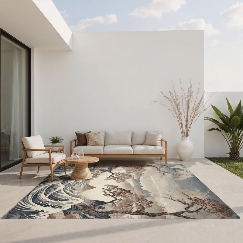 Tapis intérieur et extérieur Petal C Courants, Rectangle 1 pi 6 po x 2 pi 6 po