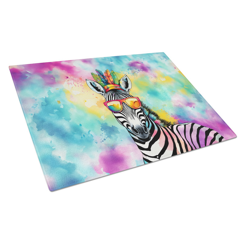 Hippie Animal Zebra Glass Cutting Board