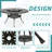 9-Piece Dining Set includes 1 round table with detachable lazy susan, 8 cushioned chairs-1928545871
