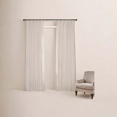 Rayne Vintage Textured Faux Dupioni Silk Room Darkening Curtains Window Single Curtain Panel