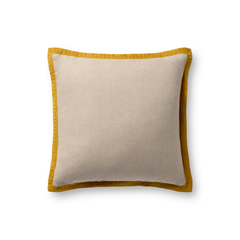 Loloi Accent Pillow, Square 18", Natural/Mustard