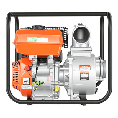 Gas-Powered Water Pump, 4 in, 422 GPM 8.3HP Semi-Trash Pump for Water Transfer, Portable Design with Gasoline Engine, Includes 25 ft Discharge Hose, Durable Frame, Cast Iron Impeller, Ideal for Irrigation, Ponds, and Pools