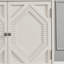 Buffet 65,2 po Mid-Century avec rangement, conception géométrique symétrique, grain de bois élégant, tablette réglable pour objets décoratifs, armoire blanc antique, style moderne, construction, rangement spacieux