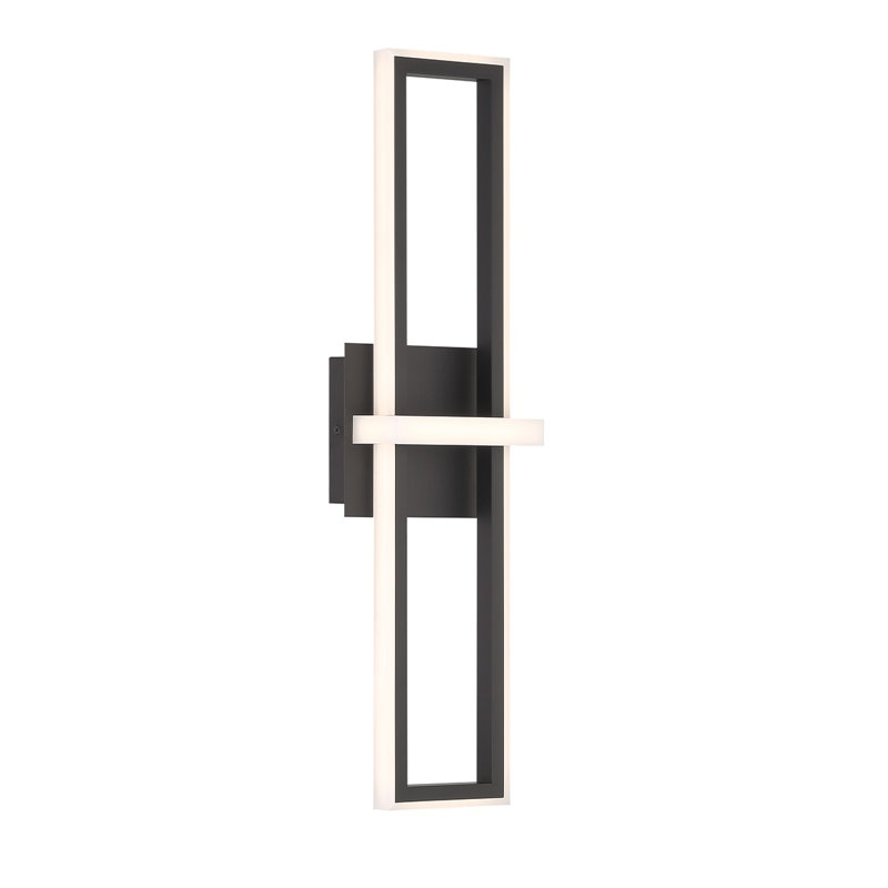 Bordo 1 Light Sconce in Black, 24" H x 6" W x 4.25" D