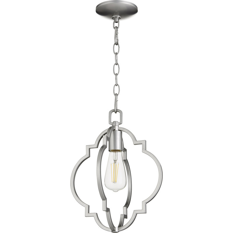 Luminaire suspendu géométrique à 1 lumière Dooley, Nickel classique