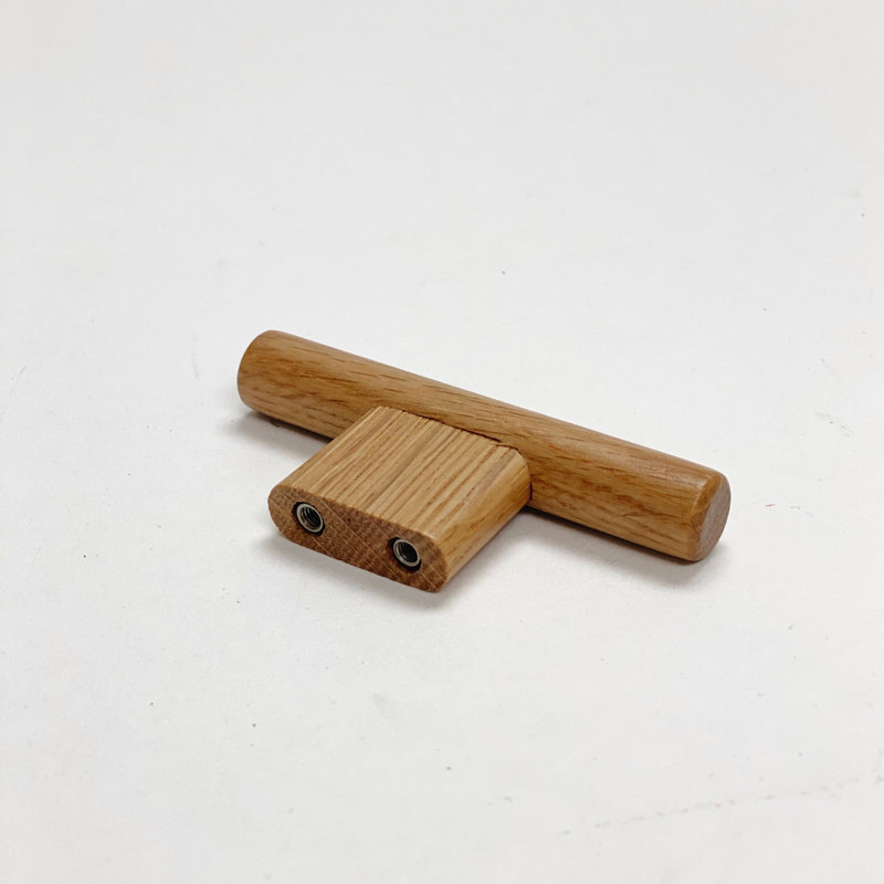 Lacquered Oak Wood "Join" T-Knob in 3-1/8" Length