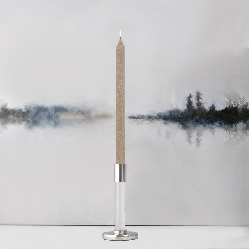 Timberline Arista Dinner Unscented Taper Candle, Taupe, 12" H x 0.88" W x 0.88" D