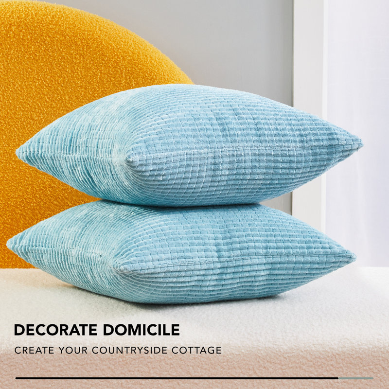 Deconov Square Pillow Cover, 24" x 24", Blue