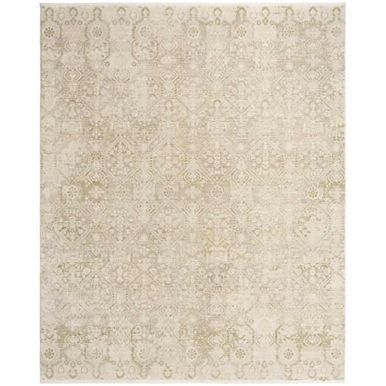 Altair 9' x 12' Beige Green Vintage Indoor Rug