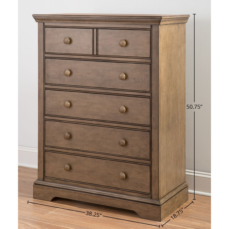 Commode 5 tiroirs Charte, Noix de cajou