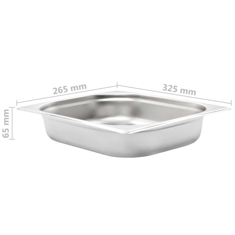 Stainless Steel Pan 2-4 L, 6.5cm H x 32.5cm W x 26.5cm D
