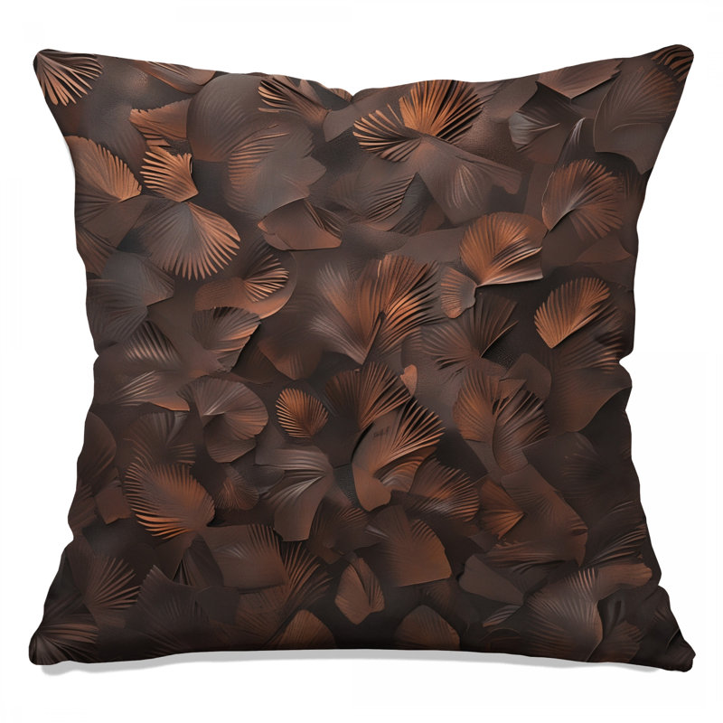 Bronze Leaf Texture Double Sided Throw Pillows, 18 x 18 inches
