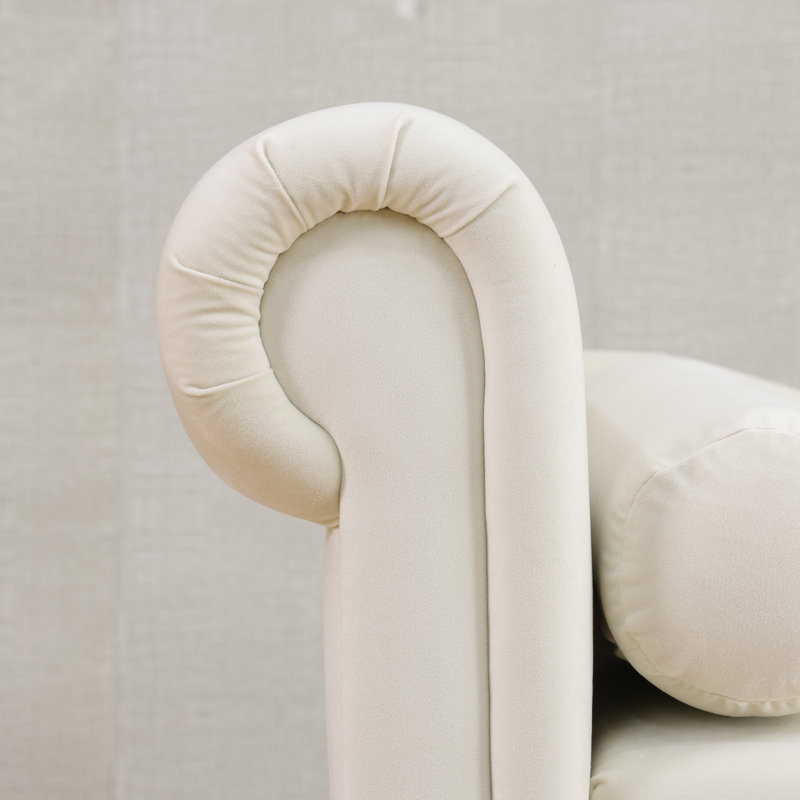 Chaise longue blanche en tissu moelleux