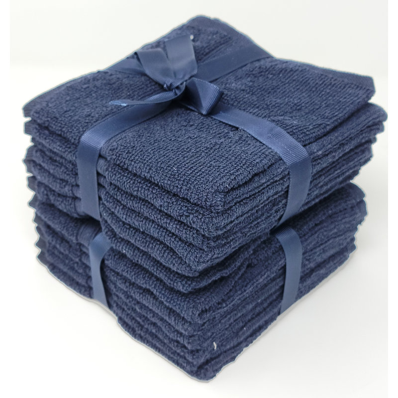 Genata Cotton Washcloth, Navy