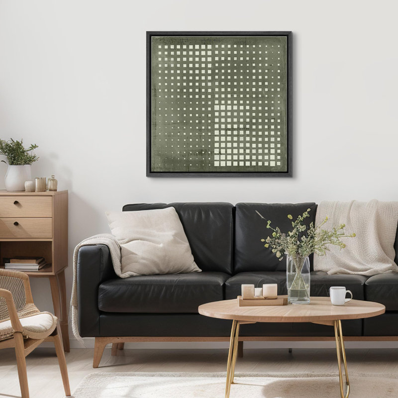 Linear Geometry " Abstract Grayscale Dot Matrix ", Black, 24" H x 24" W x 1.5" D