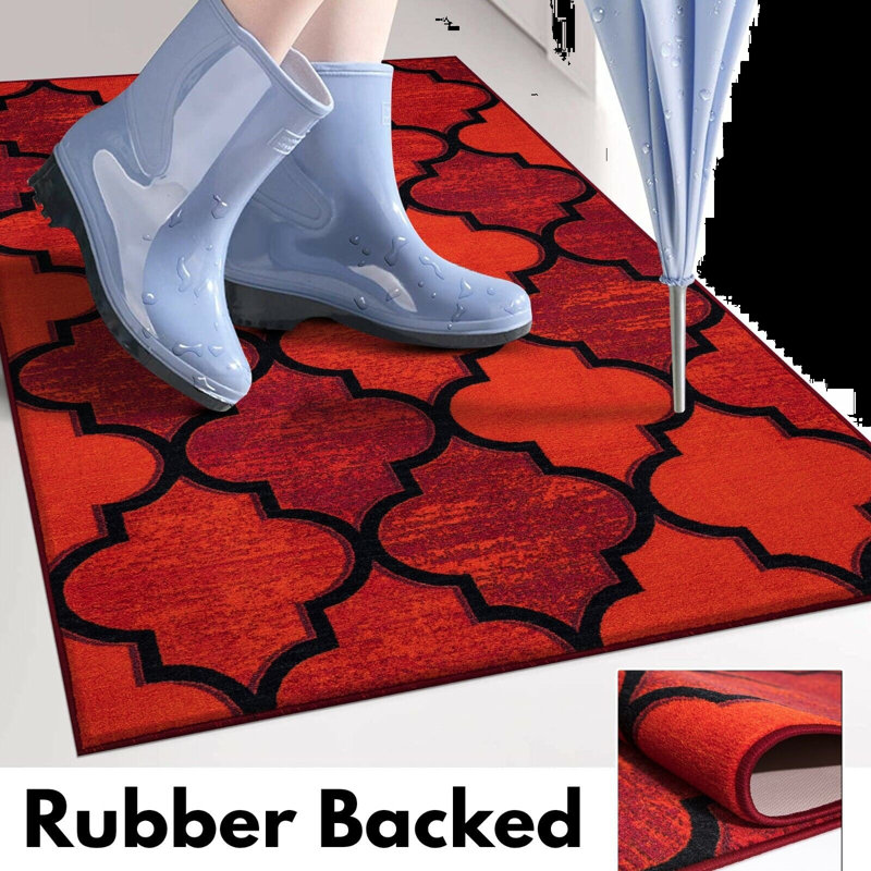 Adilbek Non-Slip Geometric Indoor Doormat, Rectangle 50 x 80cm