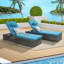 Ensemble de chaises longues d'extérieur inclinables avec table et coussins - ensemble de 2 -1205713231