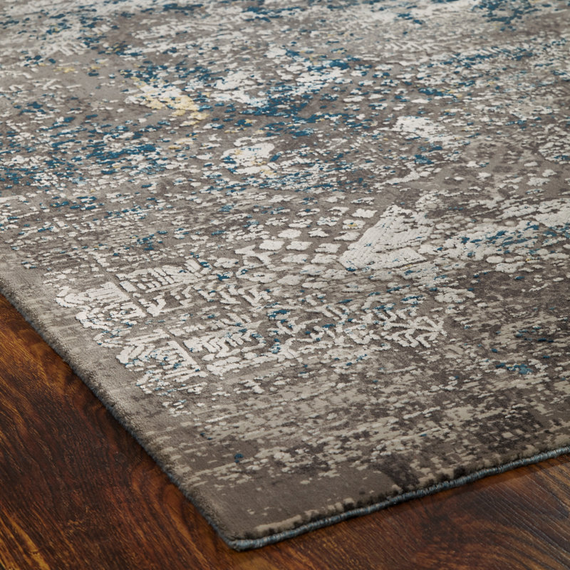 Area Rug in Gray, Rectangle 3'9" x 5'9"