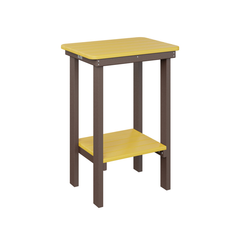 Berlin Gardens Rectangular End Counter Table, Chocolate Brown, Sunburst Yellow