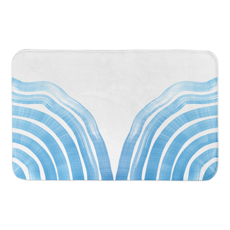 Fedela Microfiber Non-Slip Bath Mat, Blue