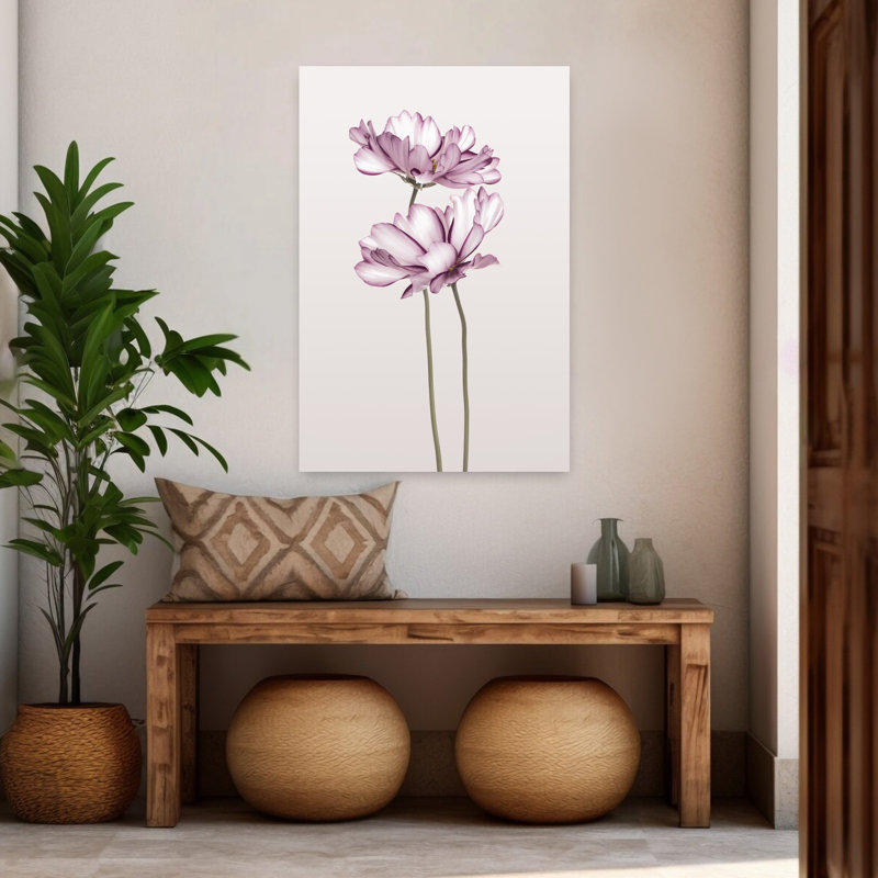 Cosmos 2, art floral contemporain, H 48 po x l 32 po