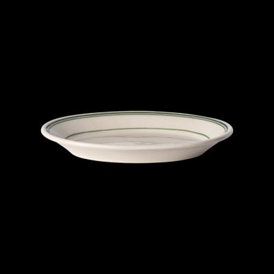 Oval Platter Rolled Edge Green Band Green Band