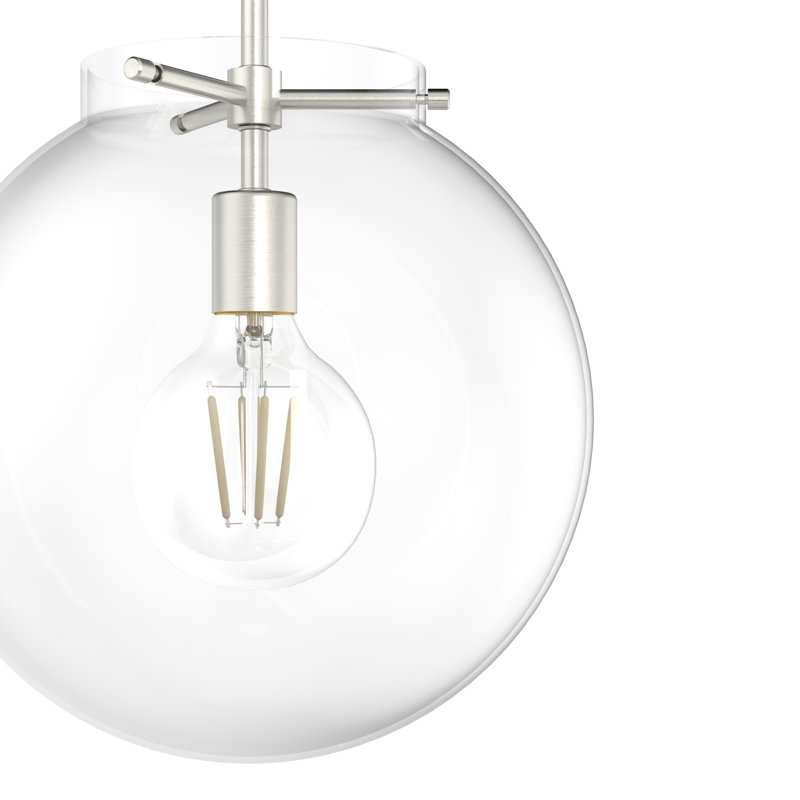 Sacha 1 - Light Single Globe Pendant, Brushed Nickel