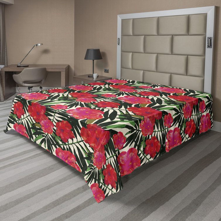 Drap plat à motif floral bohème Ambesonne