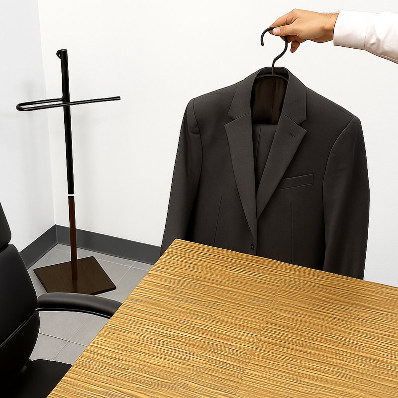 Zake Steel Freestanding Valet Stand, Black