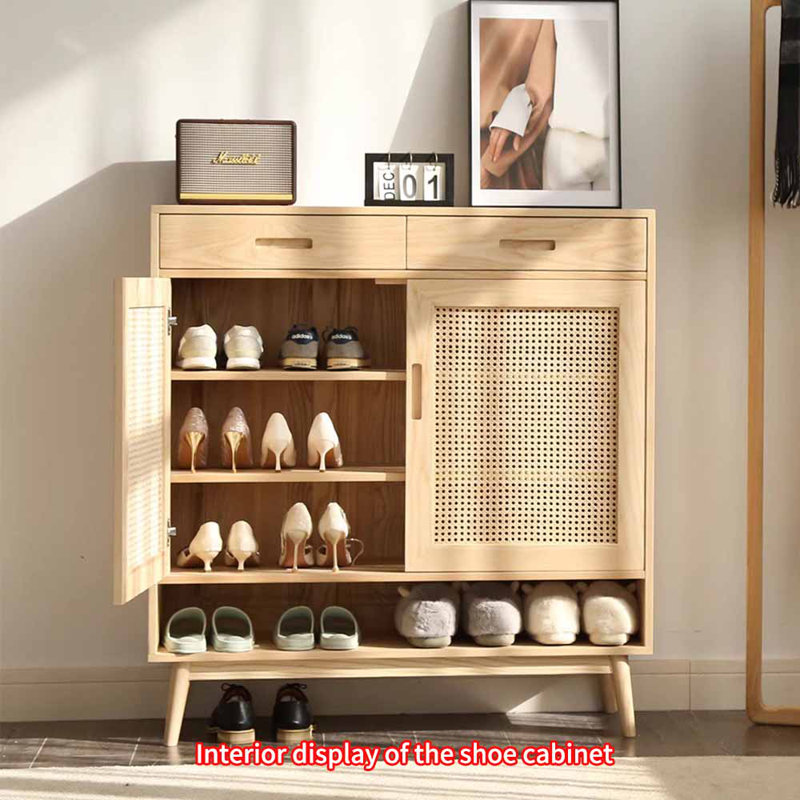 Japanese-style household shoe storage cabinet, 46.06" H x 43.31" W x 13.78" D