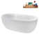67" Streamline Soaking Glossy White Freestanding Tub and Tray With Internal Drain
