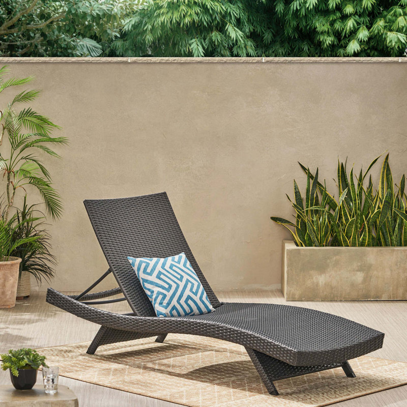 Chaise longue inclinable Blaise, Gris, 1